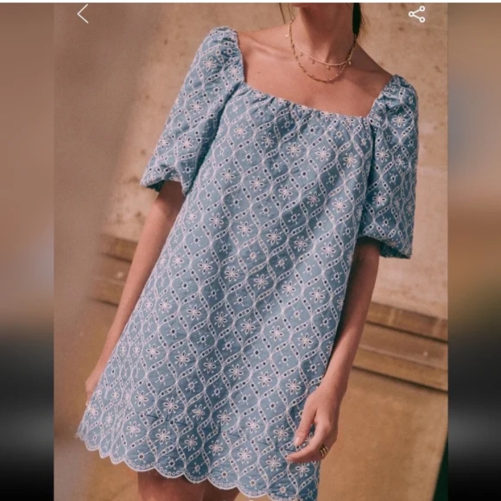 Sézane Dorice Eyelet Babydoll dress